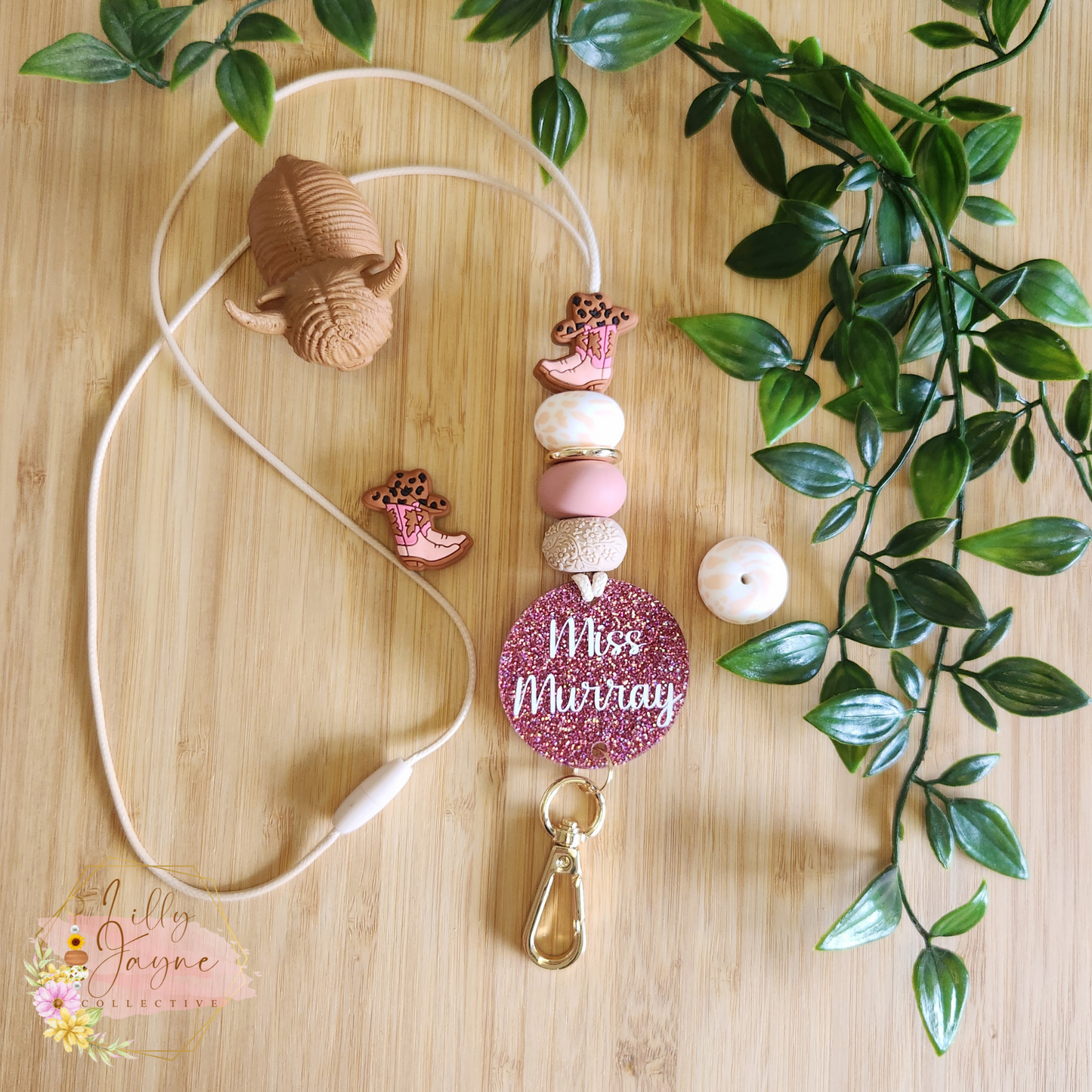 Personalised Teacher Cowgirl or Cowboy Boots Lanyard