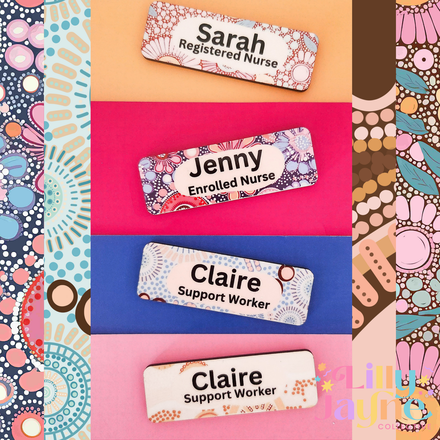 Flora Personalised Name Badge