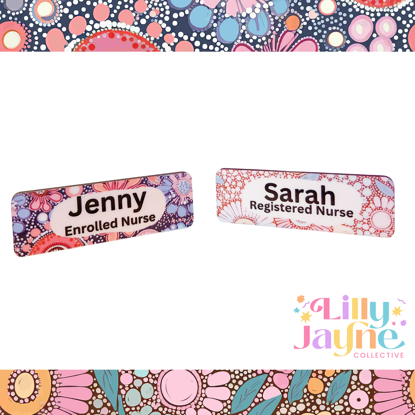 Flora Personalised Name Badge