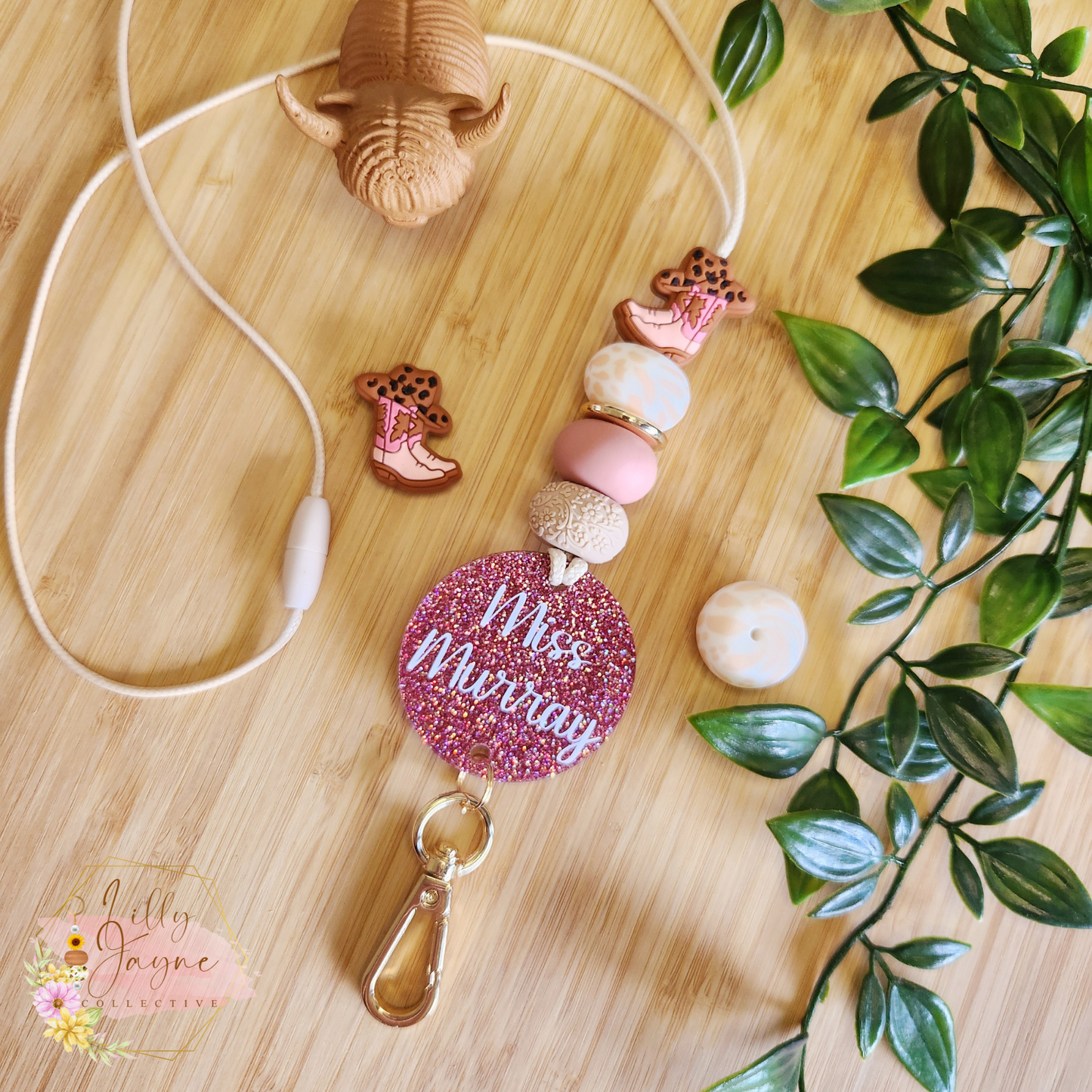 Personalised Teacher Cowgirl or Cowboy Boots Lanyard