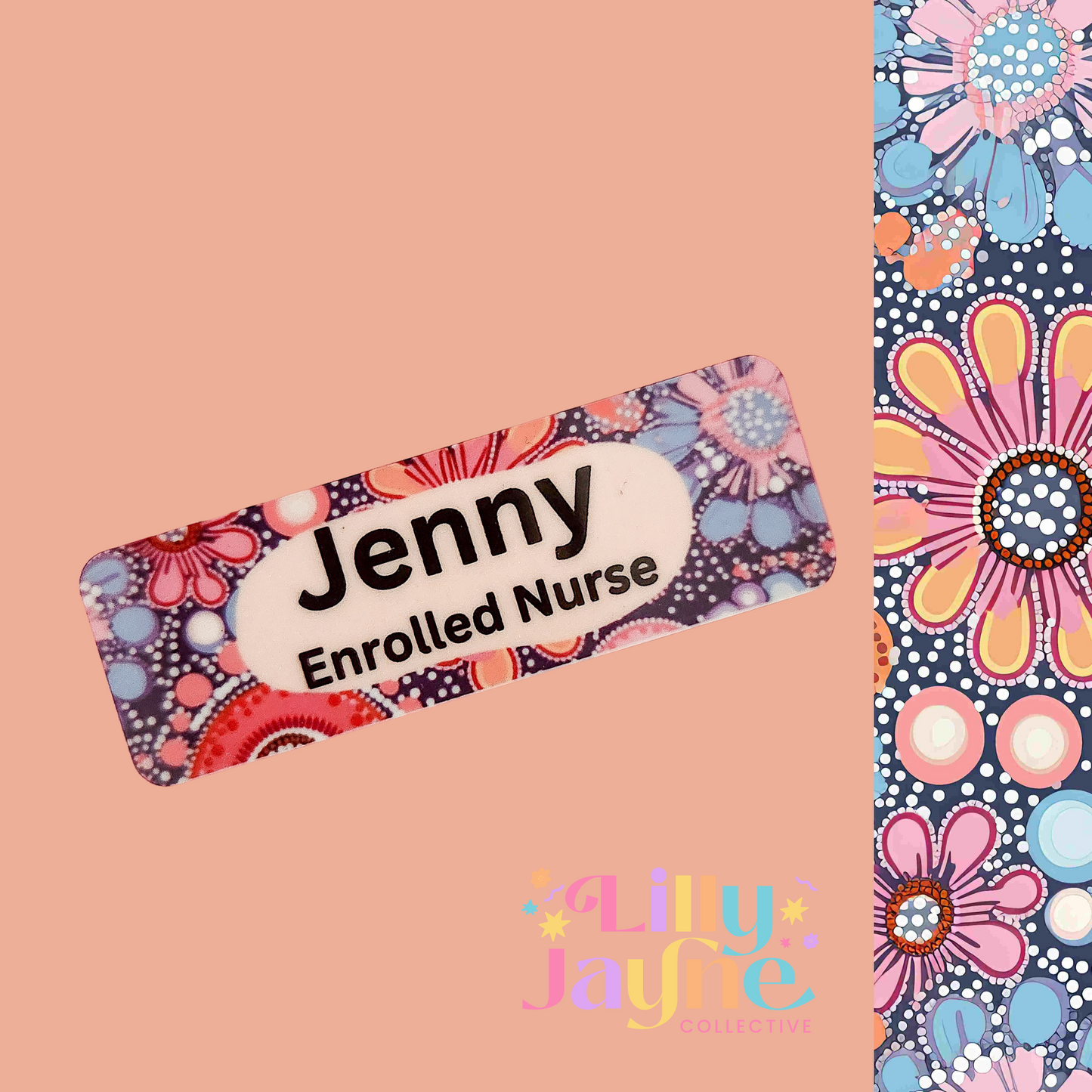 Flora Personalised Name Badge