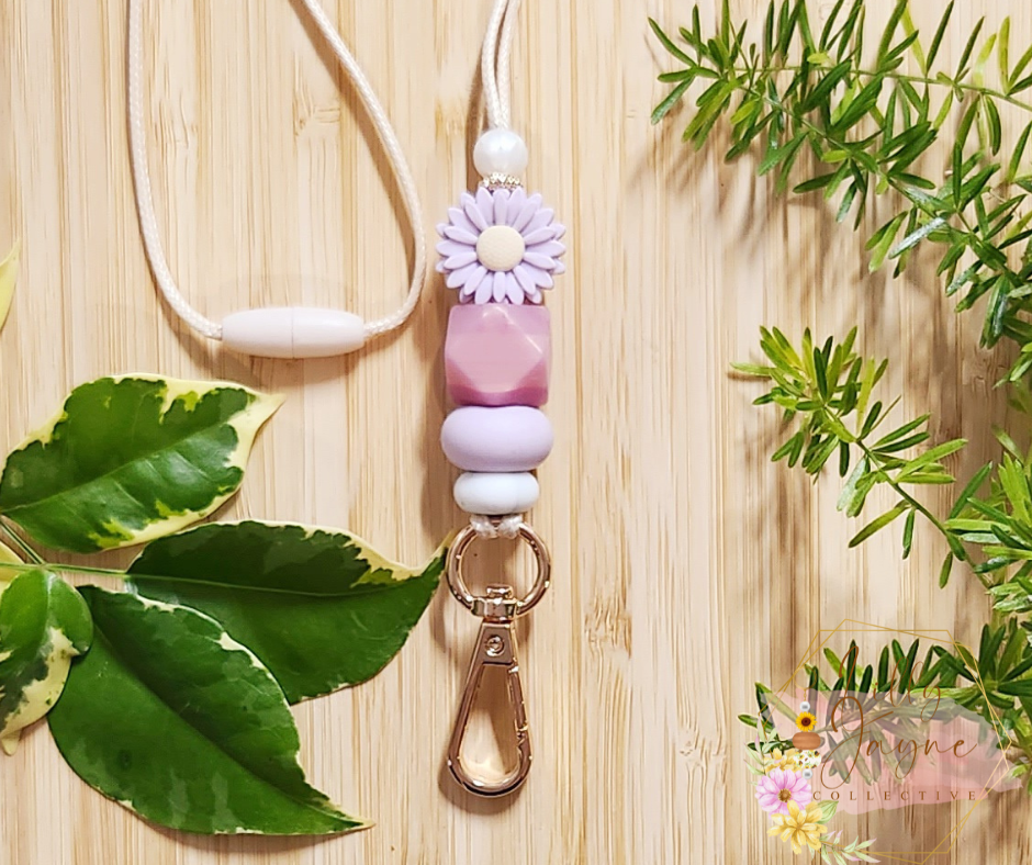 Purple Daisy Lanyard