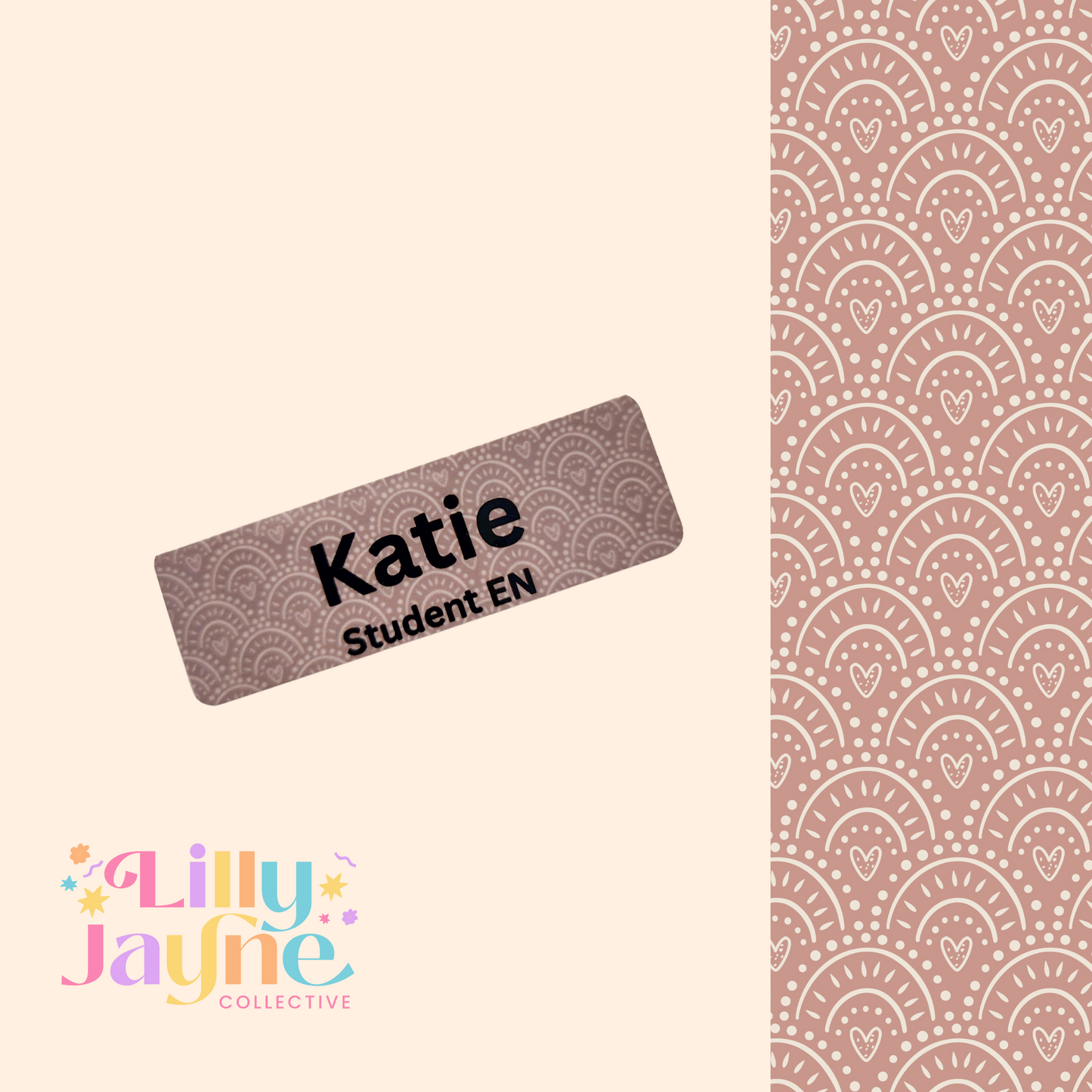 Rose Rainbow Personalised Name Badge