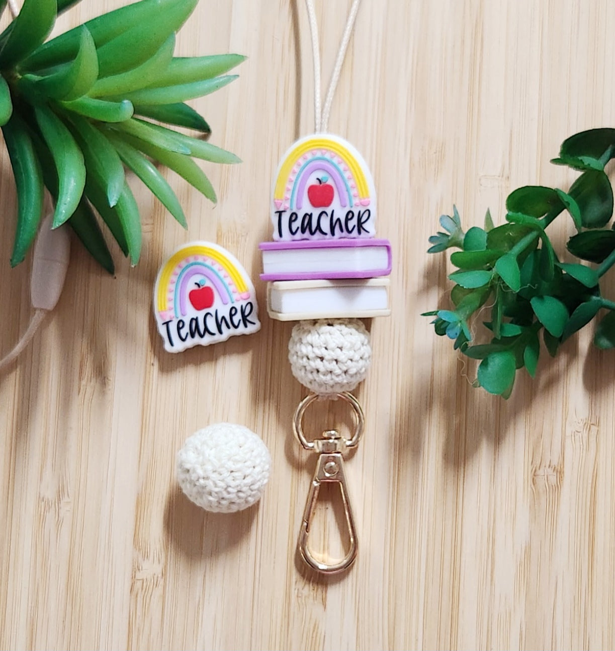 Rainbow Teacher Lanyard