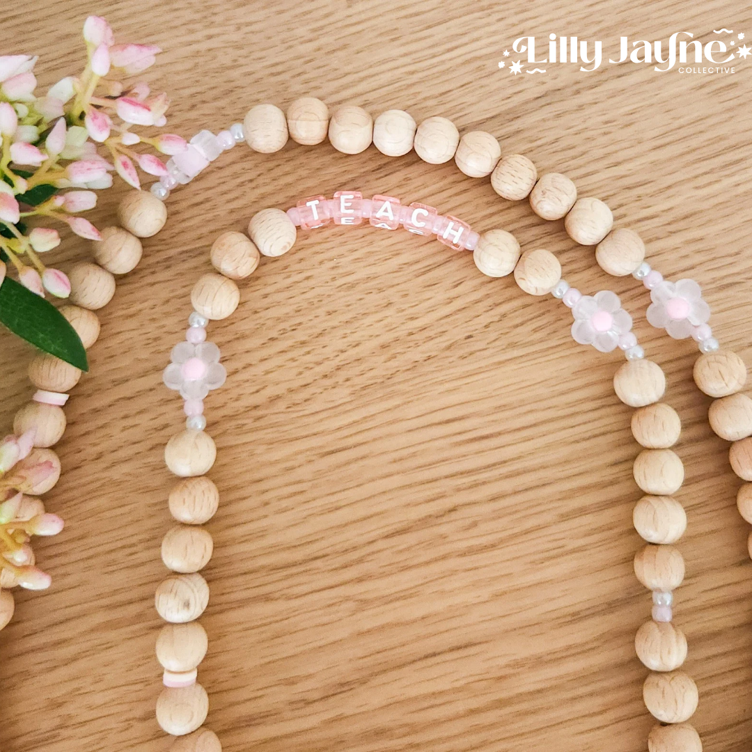 Wooden Bead Personalised Lanyard - Be Kind