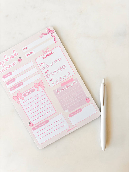 ** Coming May 21 ** Cute Book Review Notepad | A5 Notepad