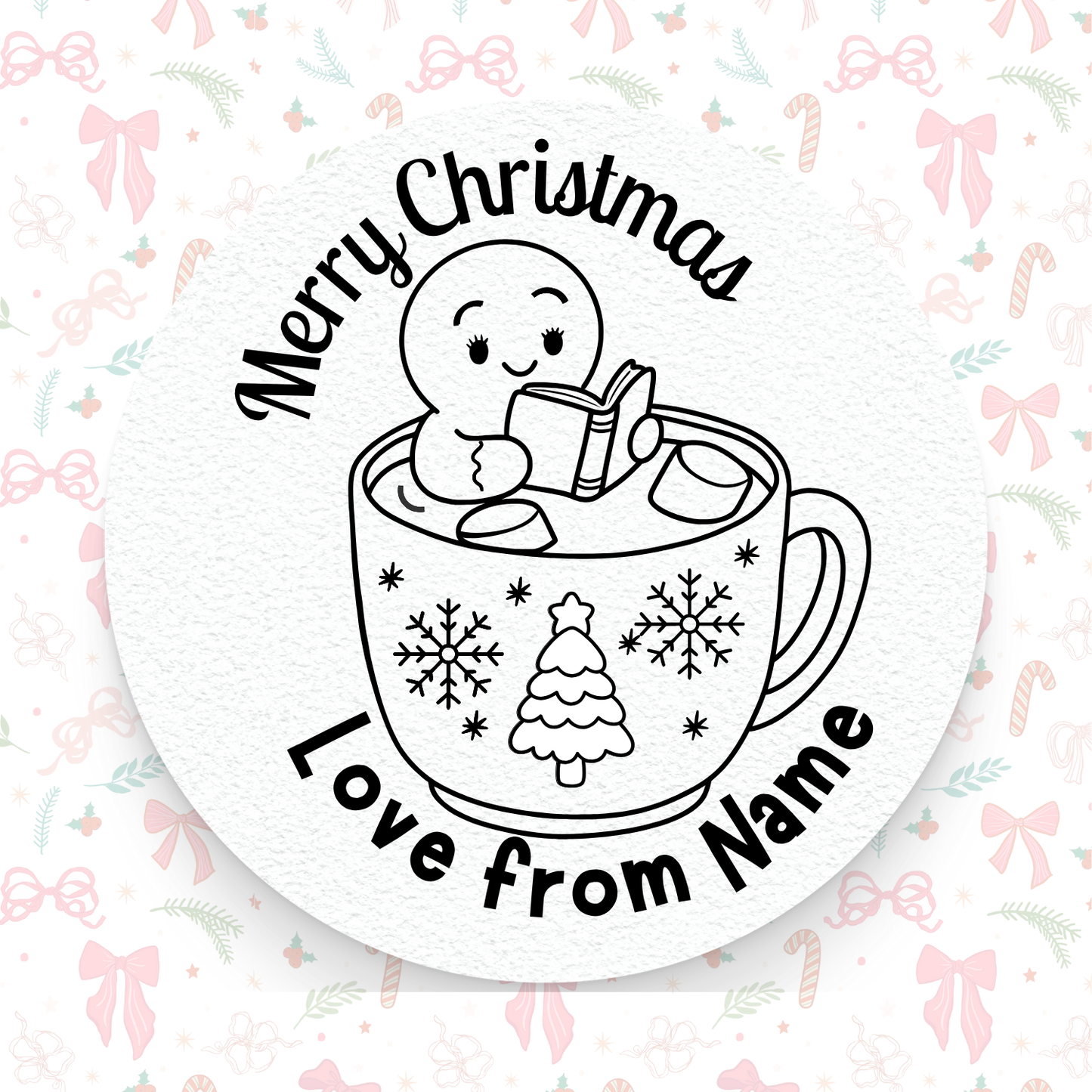 🎁 Christmas Gingerbread Merry Christmas - Love from ☃️🍪 – Personalised Pre-Ink Stamp