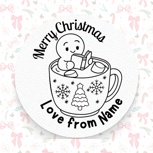 π Christmas Gingerbread Merry Christmas - Love from βοΈπͺ β Personalised Pre-Ink Stamp