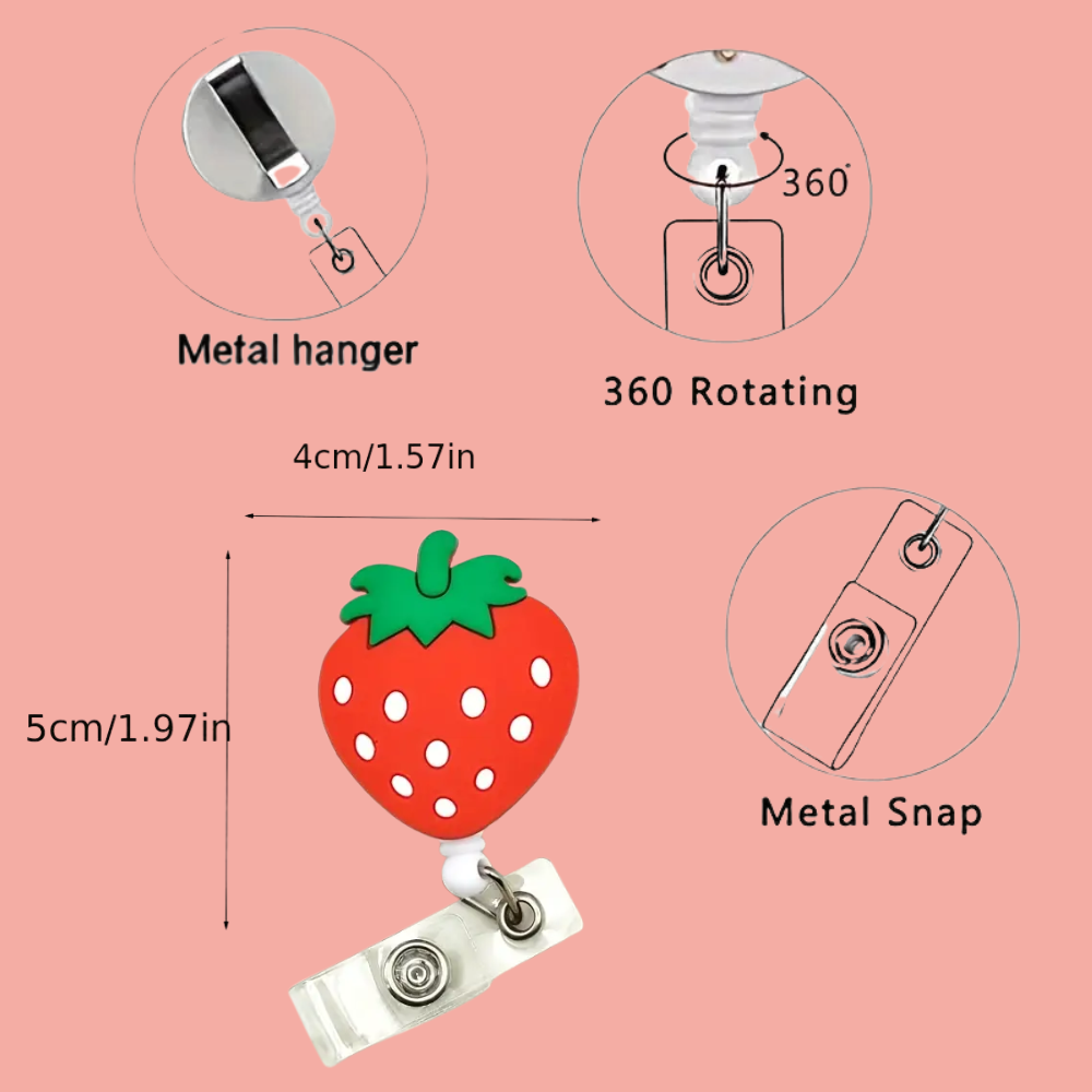 Strawberry Reel Badge - ID Holder