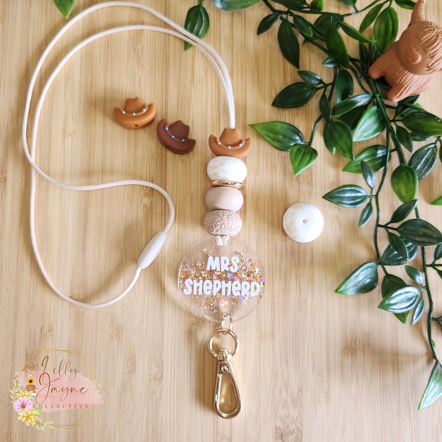 Personalised Teacher Cowgirl or Cowboy Hat Lanyard