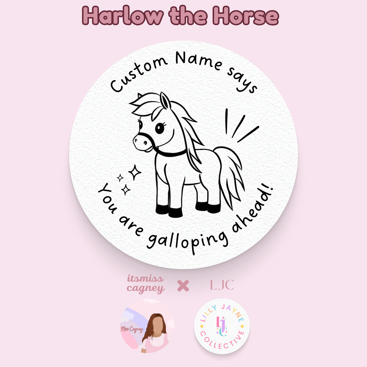 You are galloping ahead! Personalised Teacher Stamp - Horse