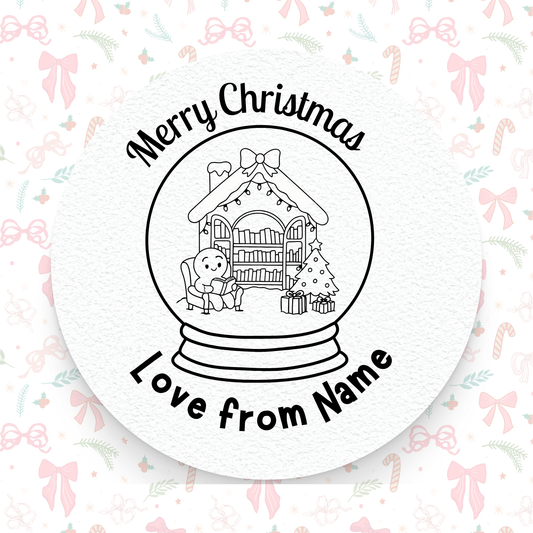 π Christmas Gingerbread snow globe Library Merry Christmas - Love from βοΈπͺ β Personalised Pre-Ink Stamp (Copy)