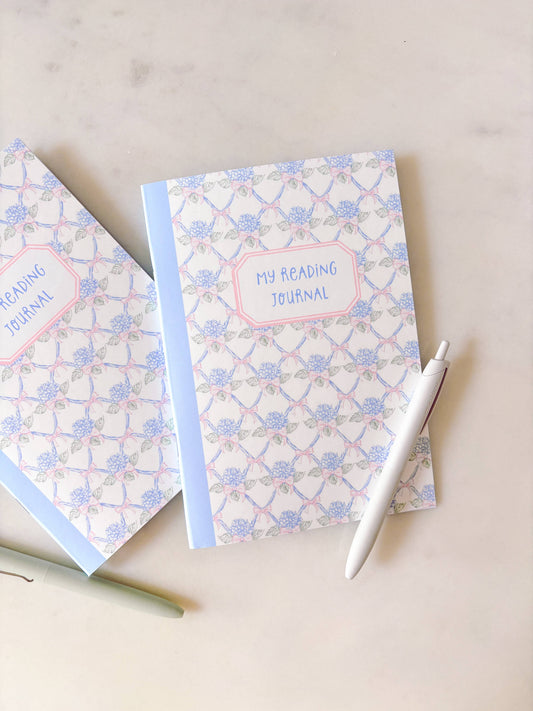 ** Coming May 21 ** Blue Floral Reading Journal | A5 Book Review Notebook