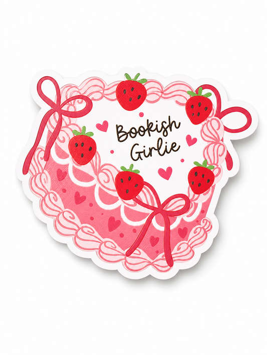 ** Coming May 21 ** Bookish Girlie Vinyl Sticker | 7cm Bookish Decal | Matte & Holographic Stars Finish
