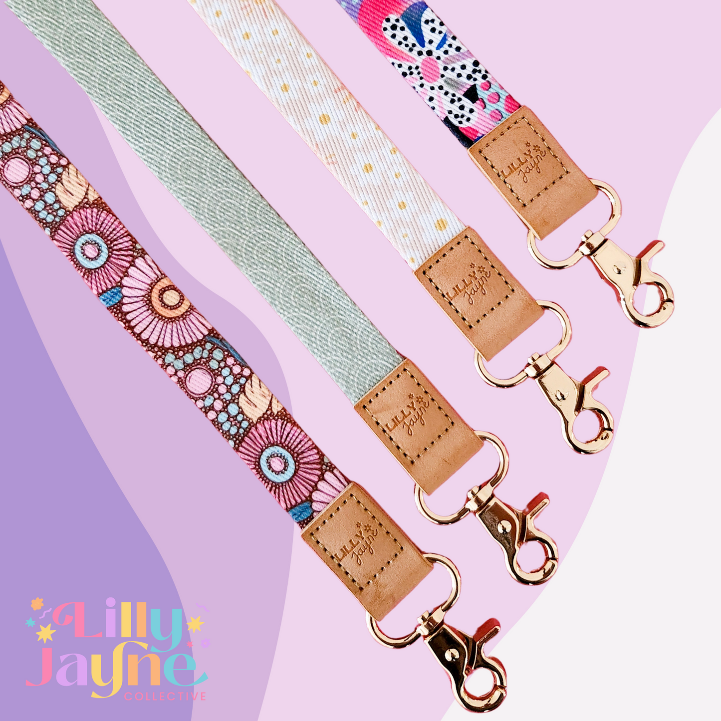 Sage Rainbow Fabric Lanyard