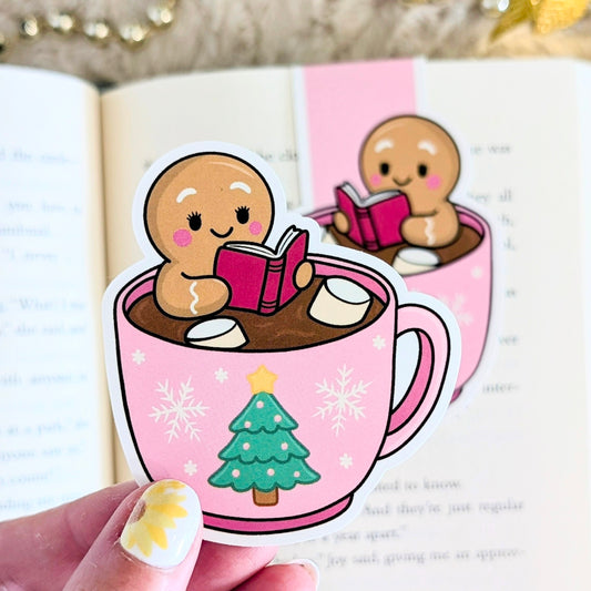 Gingerbread Waterproof Vinyl Sticker | 7cm Bookish Decal | Matte, Gloss & Holographic Stars Finish