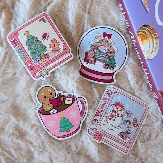 Gingerbread Waterproof Vinyl Sticker | 7cm Bookish Decal | Matte, Gloss & Holographic Stars Finish