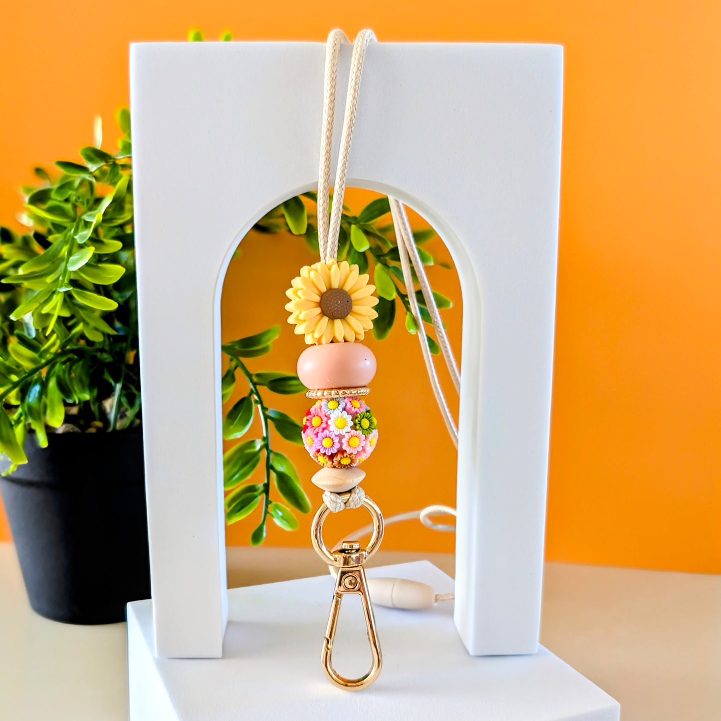 Yellow Flower Lanyard