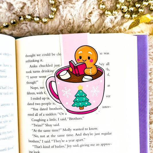 Gingerbread Book Magnetic Bookmark – Cute Bookish Page Savers