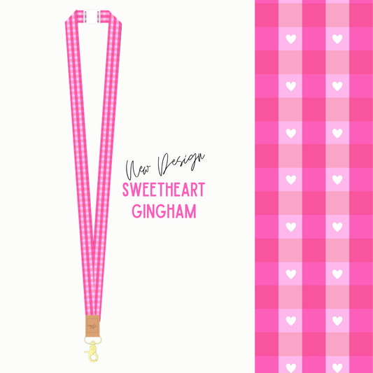 ** PRE-ORDER for Early FEB  ** Sweetheart Gingham Fabric Lanyard