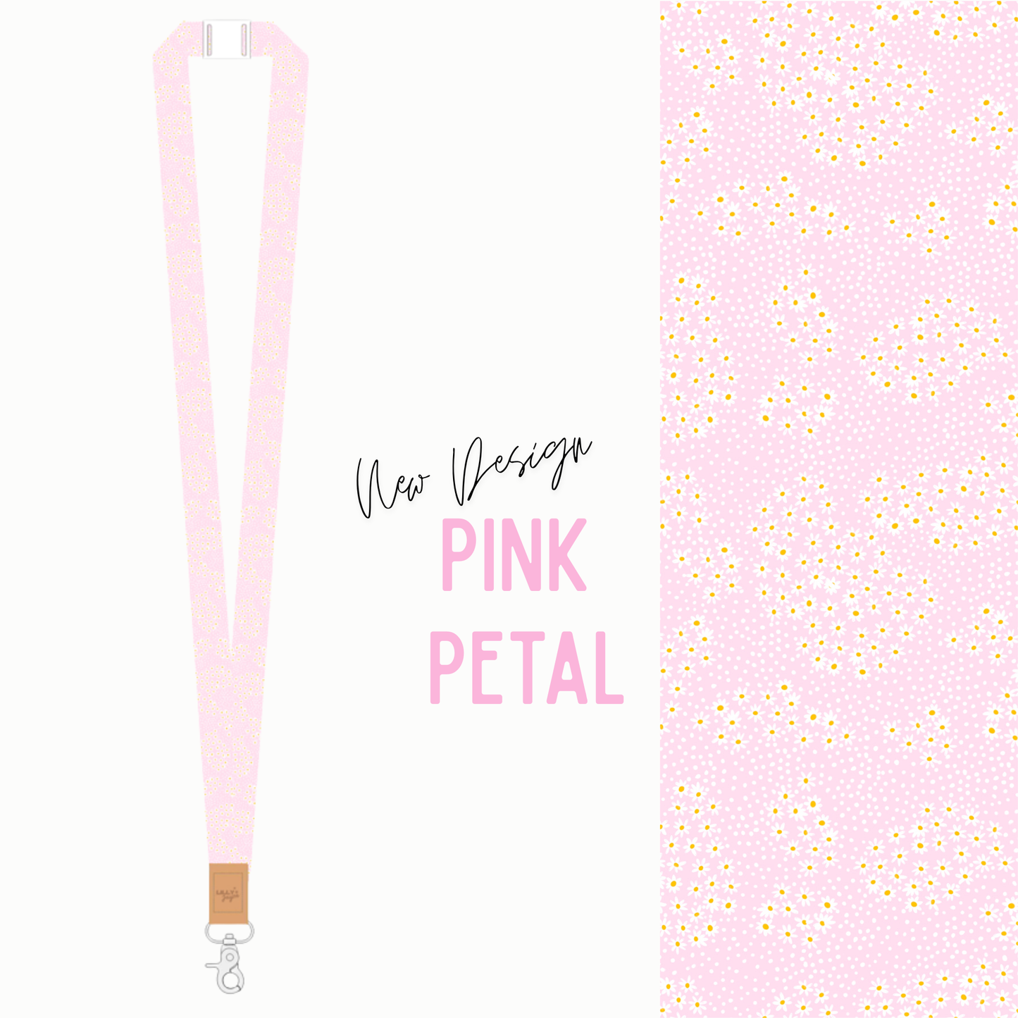 ** PRE-ORDER for Early FEB  ** Pink Petal Fabric Lanyard