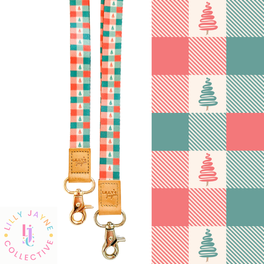 Christmas Fabric Lanyard - Gingham