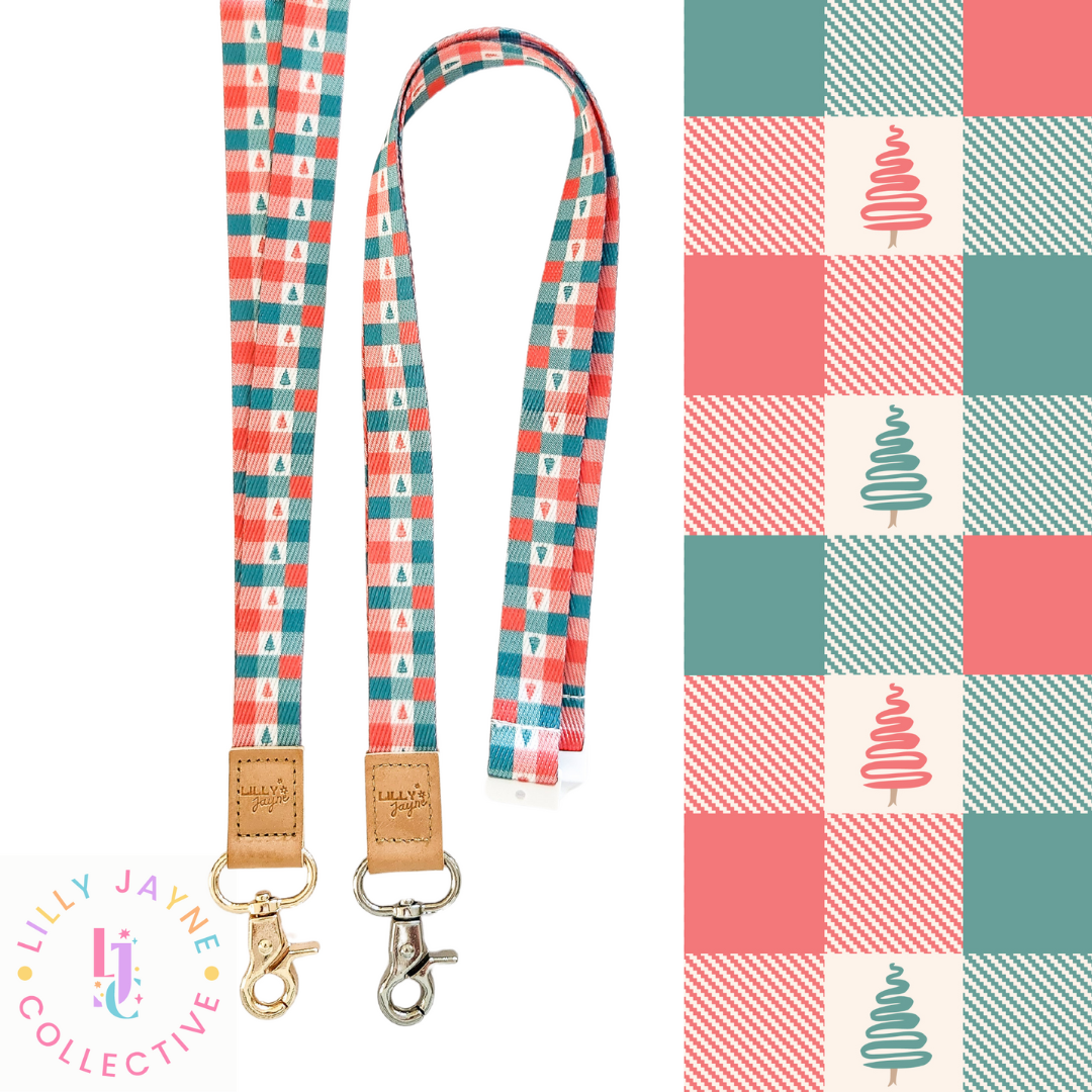 Christmas Fabric Lanyard - Gingham