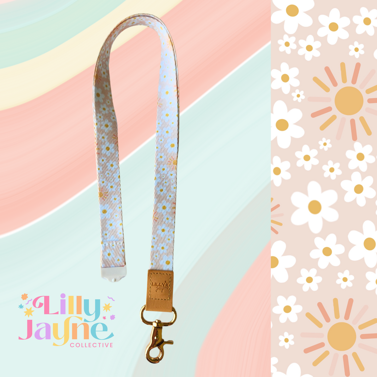 Sunshine and Daisy's Fabric Lanyard