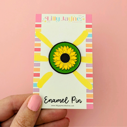 Invisible Disability Sunflower Enamel Pin