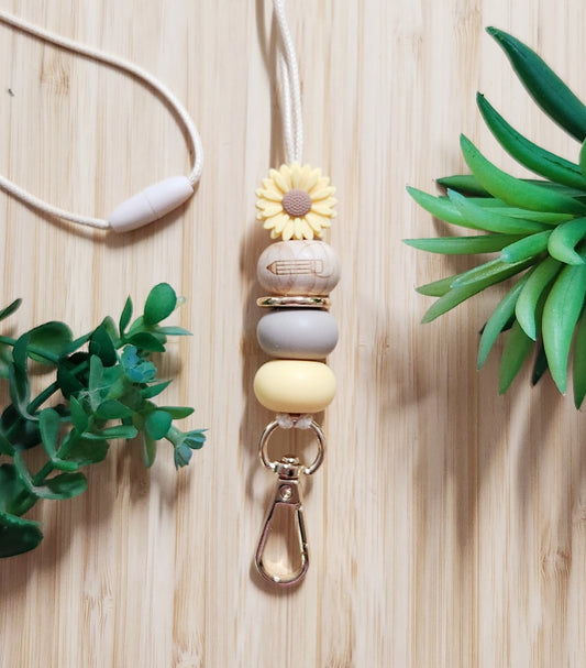 Sunflower Pencil Teacher Lanyard