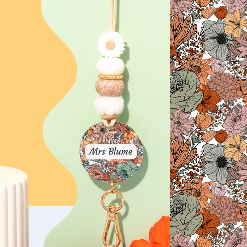 Winter Blooms Personalised Lanyard