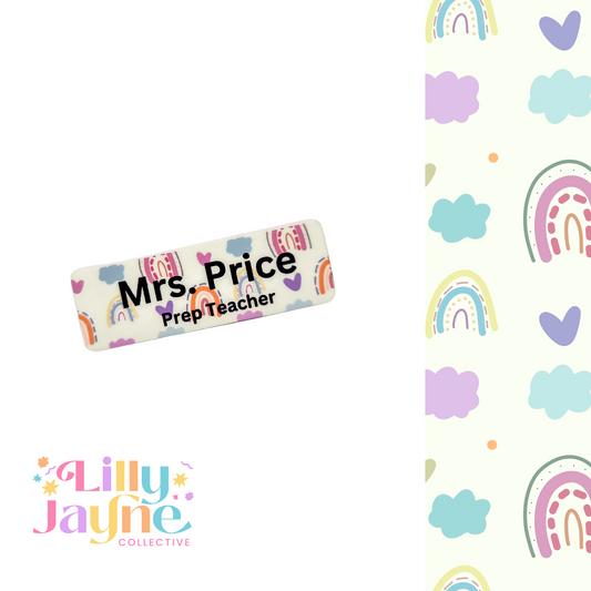 Rainbow Personalised Name Badge