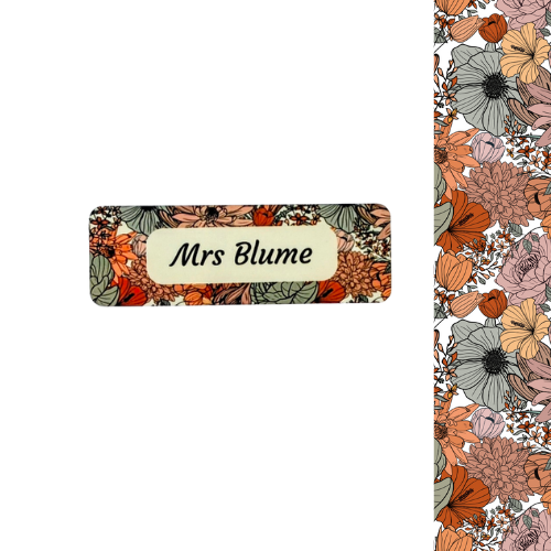 Winter Blooms Personalised Name Badge