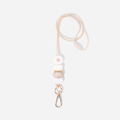 Winter Blooms Beaded Lanyard