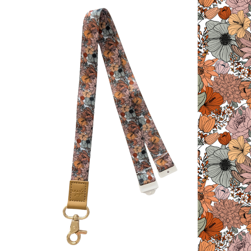 Winter Blooms Fabric Lanyard