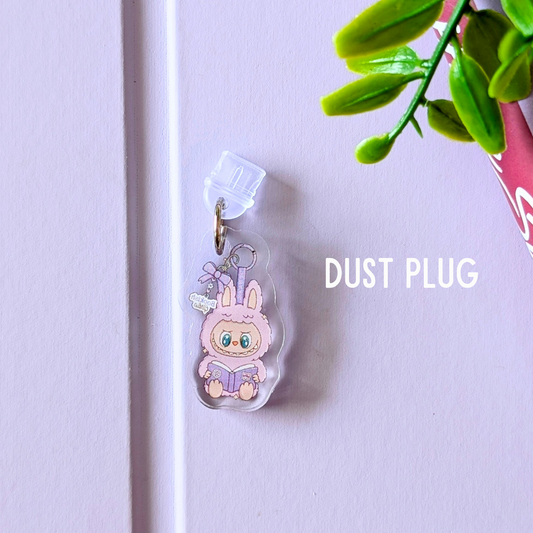 Bookish Girlie Labubu USB-C Dust Plug Charms – 3cm