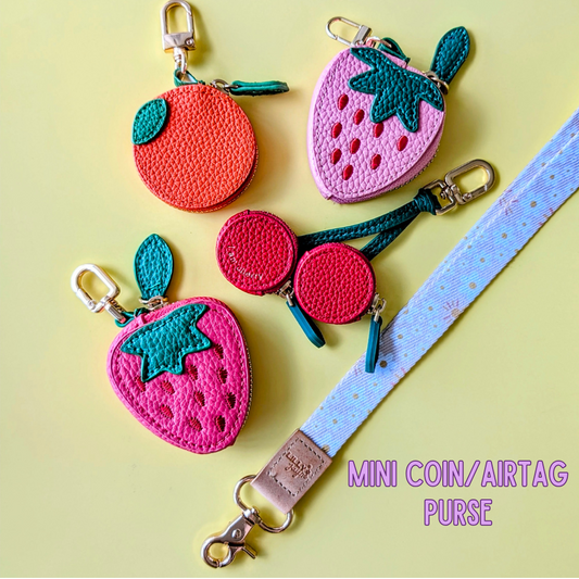 🍓🍋 Mini Fruit Coin / AirTag Keychain