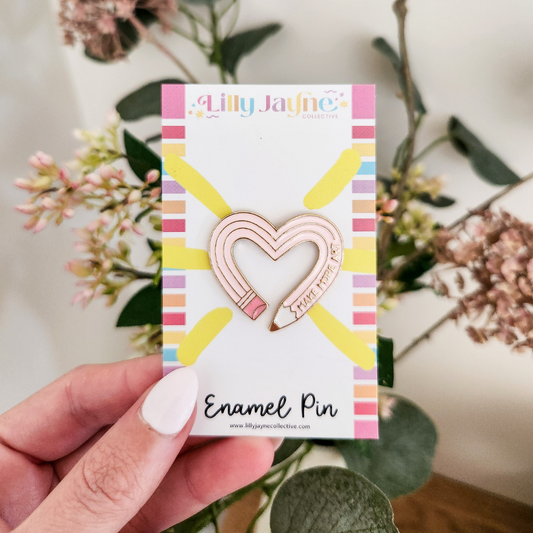 Pink Pencil Art Enamel Pin