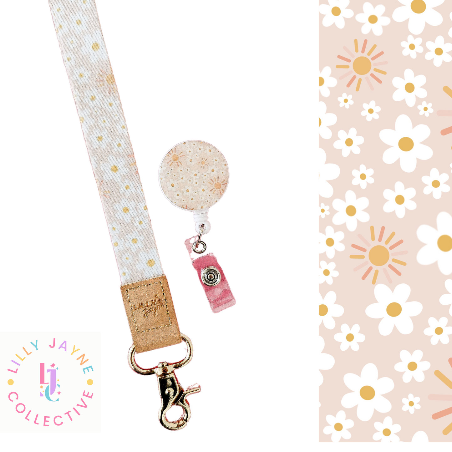 Sunshine and Daisy's Fabric Lanyard