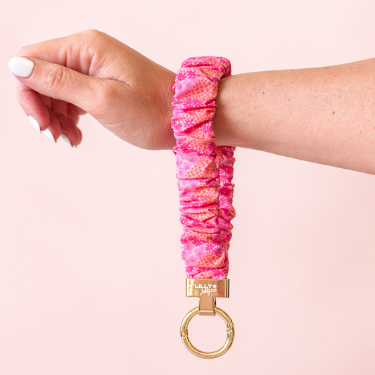 Pink Sunset Scrunchie Wristlet (Mini Me)