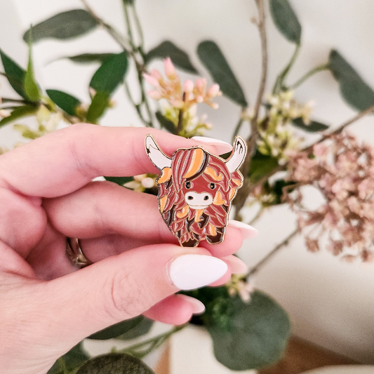 Highland Cow Enamel Pin