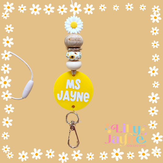 Daisy Pencil Personalised Lanyard