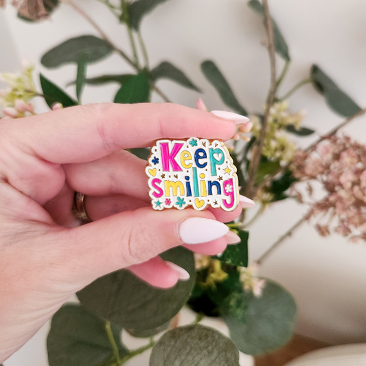 Keep Smiling Enamel Pin