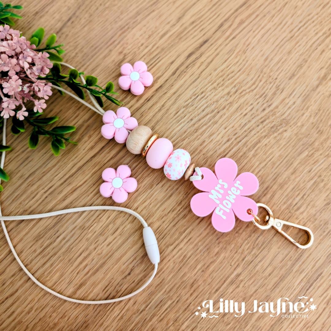 Groovy Flower Power Personalised Lanyard