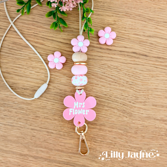 Groovy Flower Power Personalised Lanyard