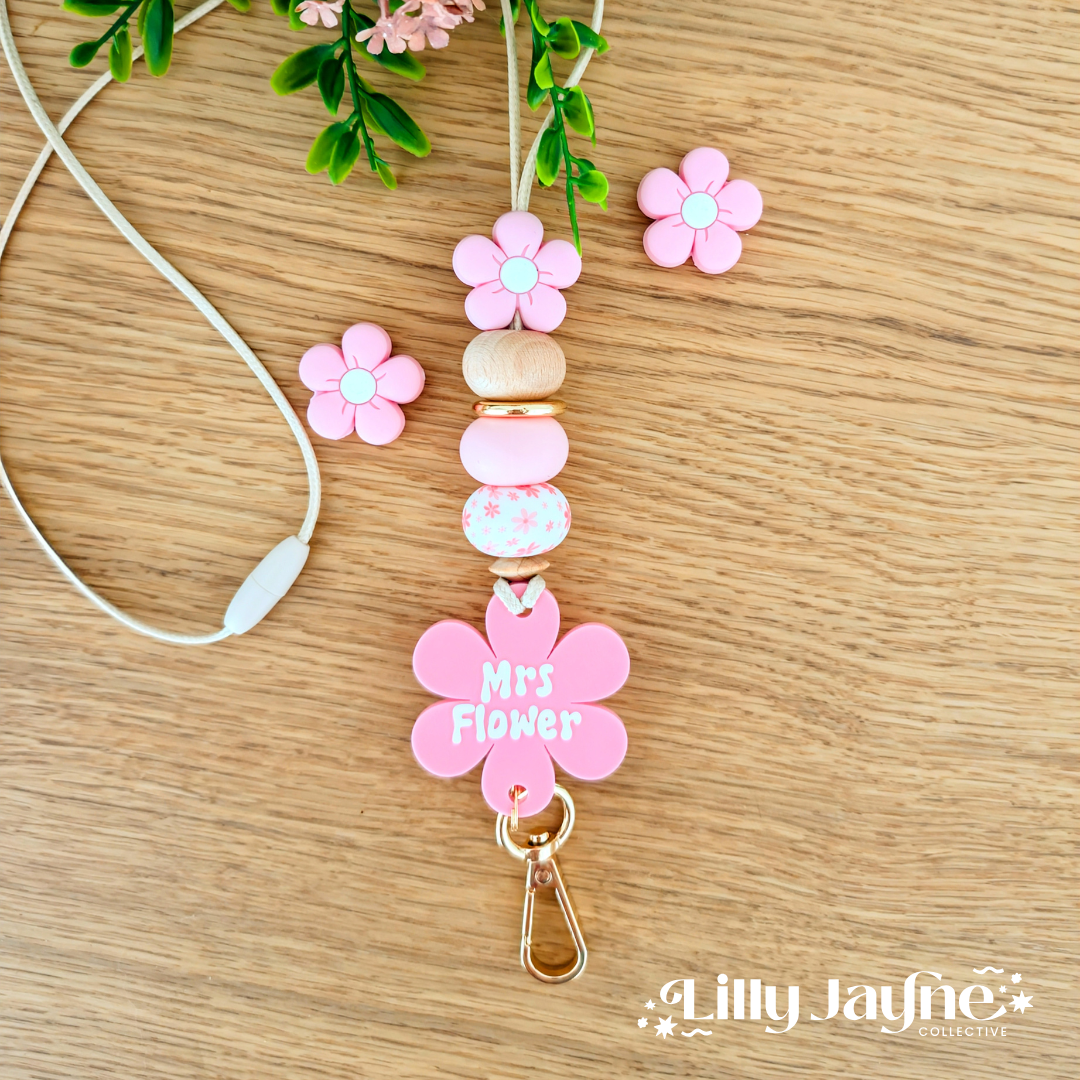 Groovy Flower Power Personalised Lanyard