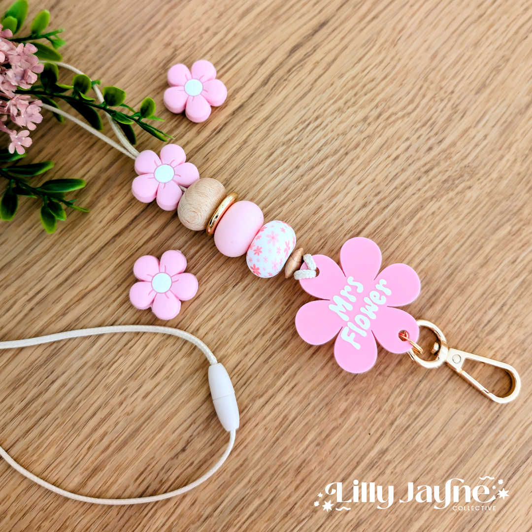 Groovy Flower Power Personalised Lanyard