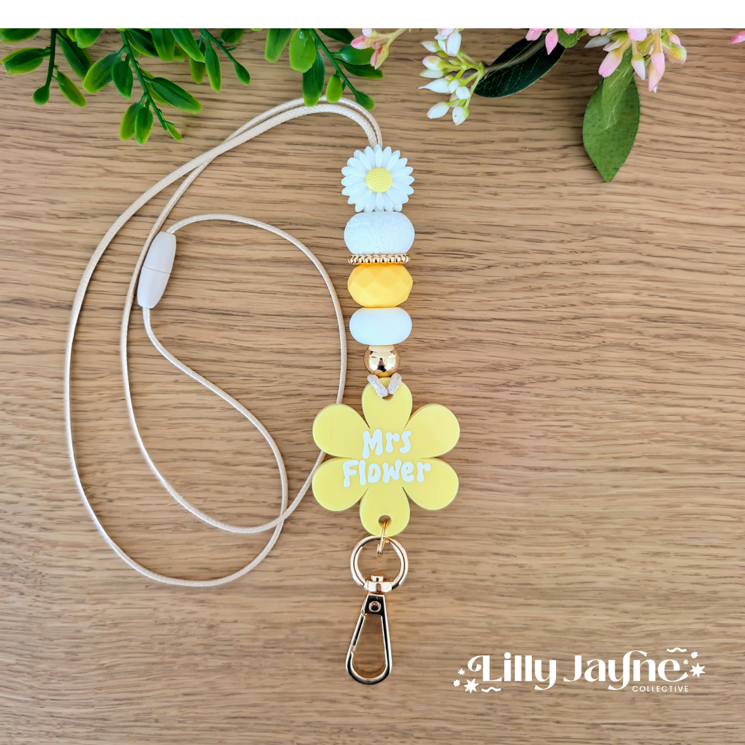 Daisy Flower Power Personalised Lanyard