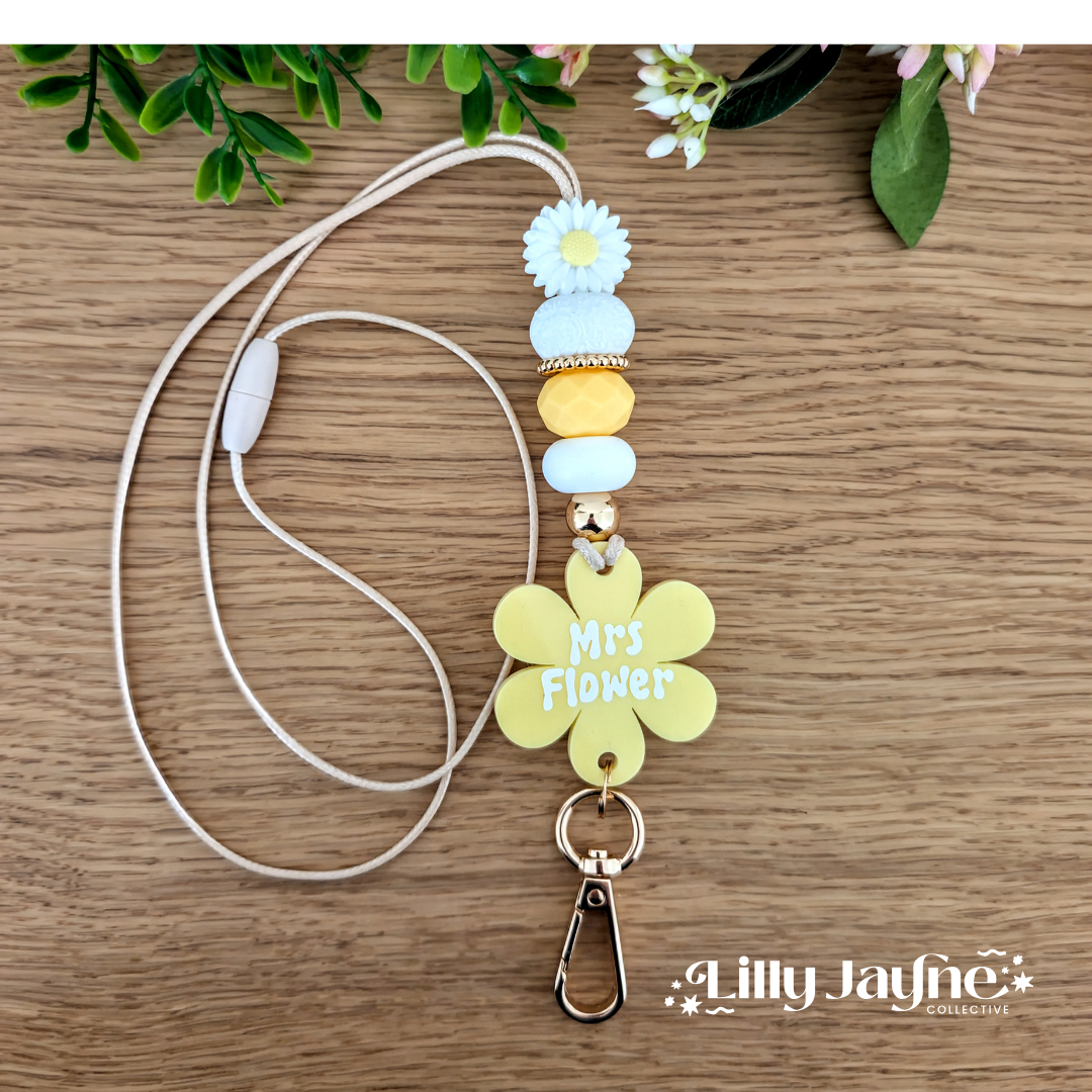 Daisy Flower Power Personalised Lanyard