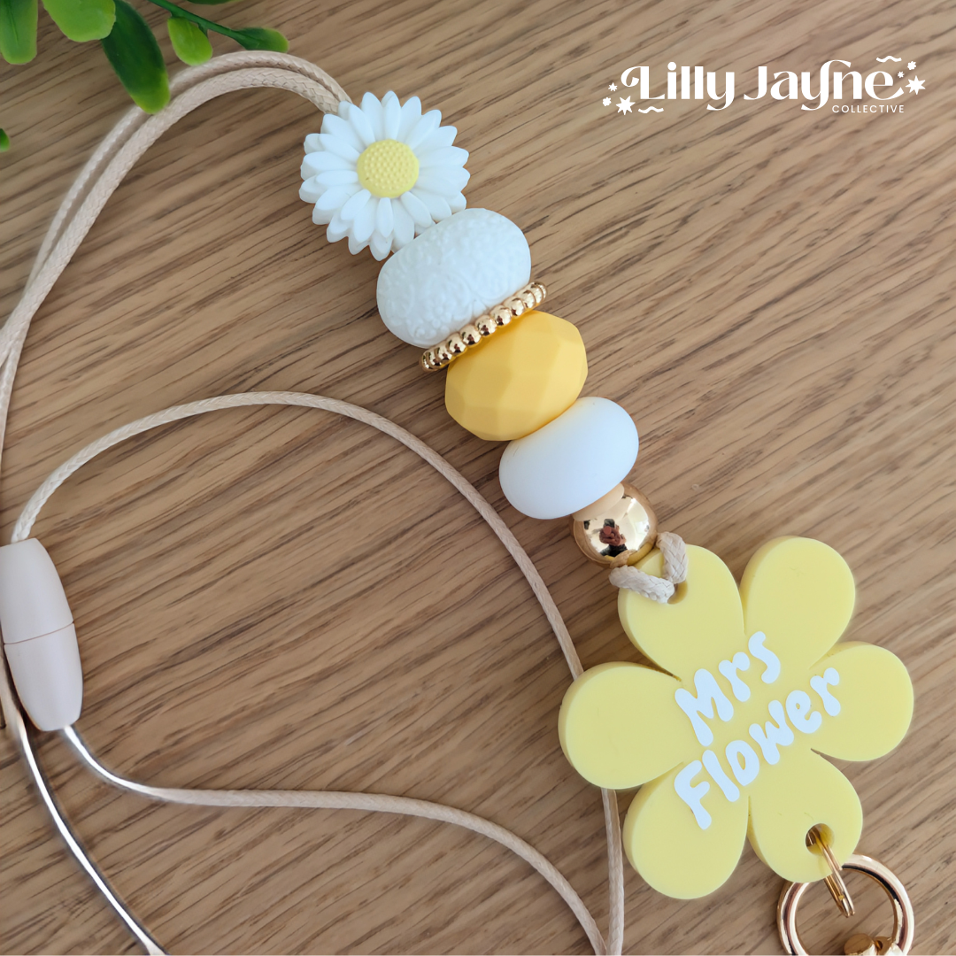 Daisy Flower Power Personalised Lanyard